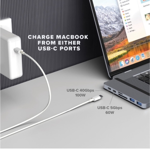 Adapter port USB Type-C Hub MacBook Pro or Air Space Gray mac micro SD card HDMI - Picture 3 of 5